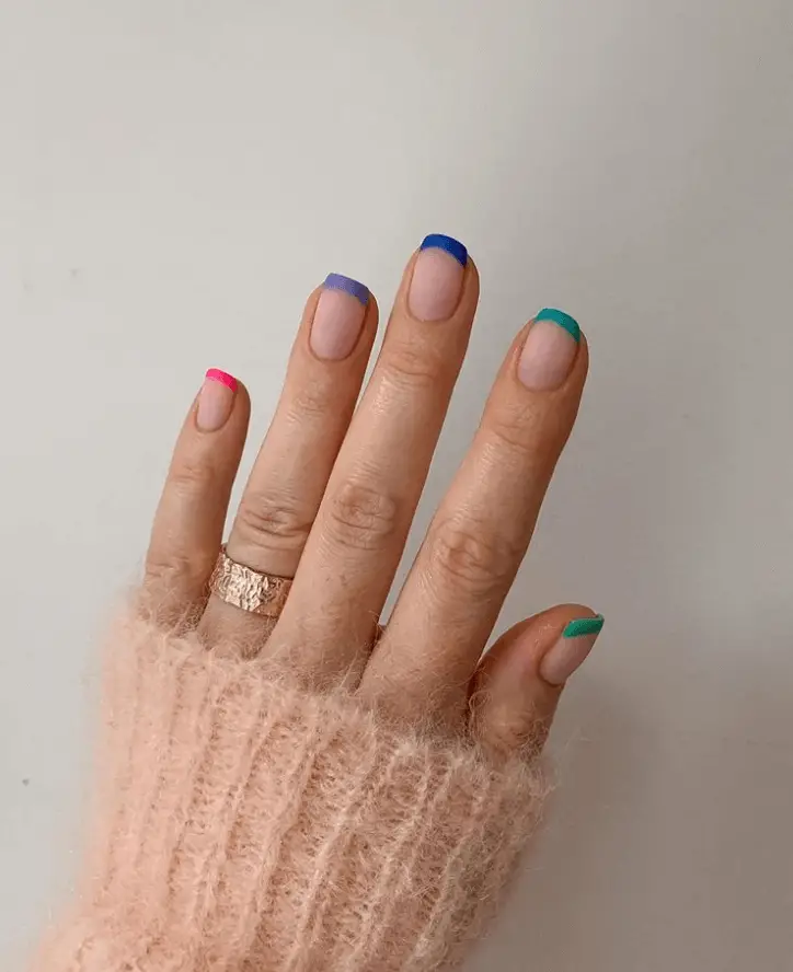 Nails Art design Colorful Tips