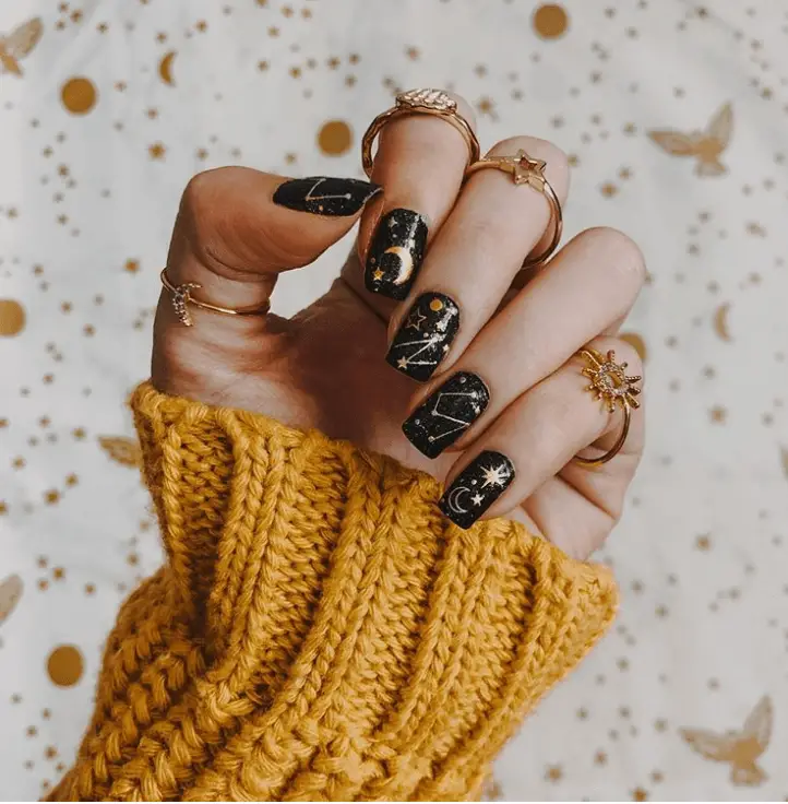 Starry nails design ideas