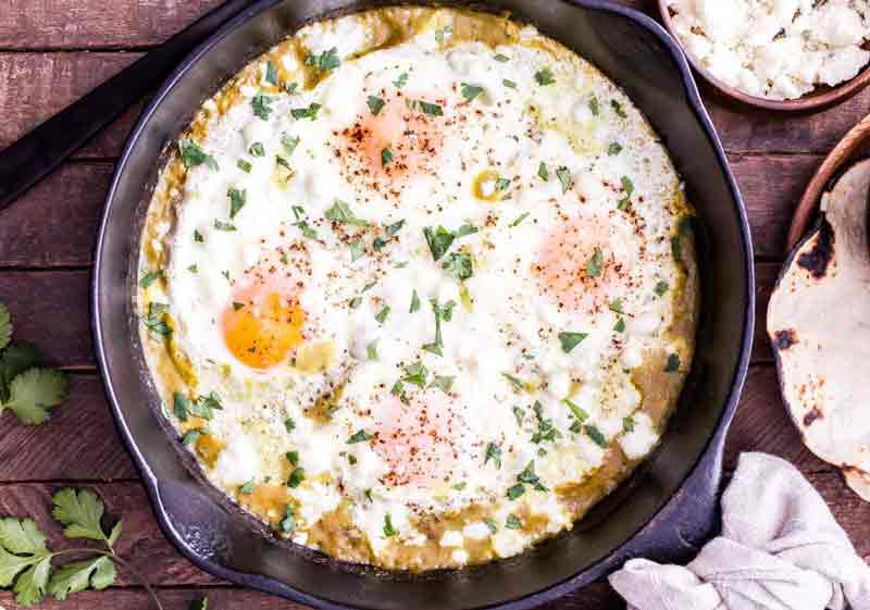 Baked Eggs with Salsa Verde