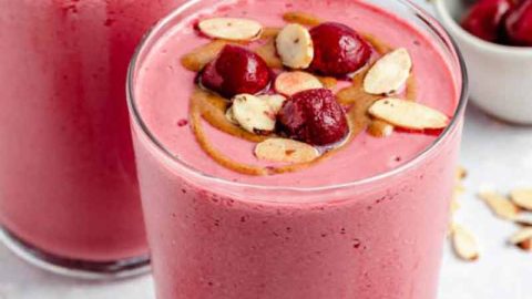 Healthy Cherry Almond Oatmeal Smoothie