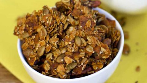 Savory Curry Granola with Coconut Oil, Nuts and Also Seeds